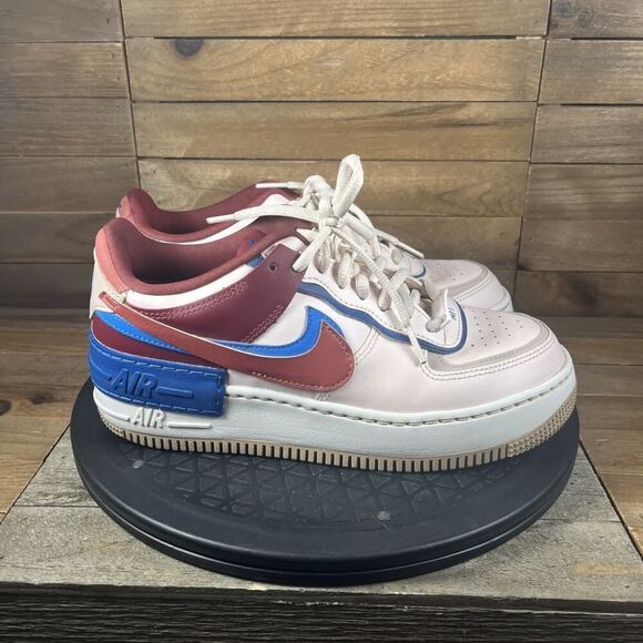 Nike Air Force 1 Womens Size 7.5 Shadow AF1 Light Soft Pink Lace Up Sneakers - Picture 1 of 10